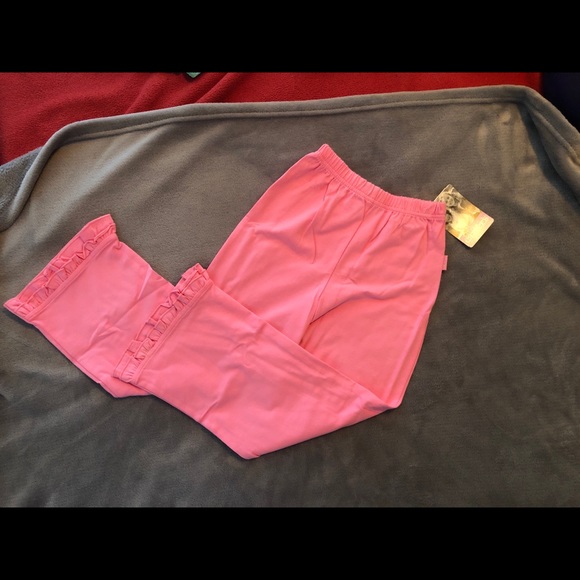 Carter's Girls Pink Elastic Waist Ruffle Leg Pants - Picture 4 of 4